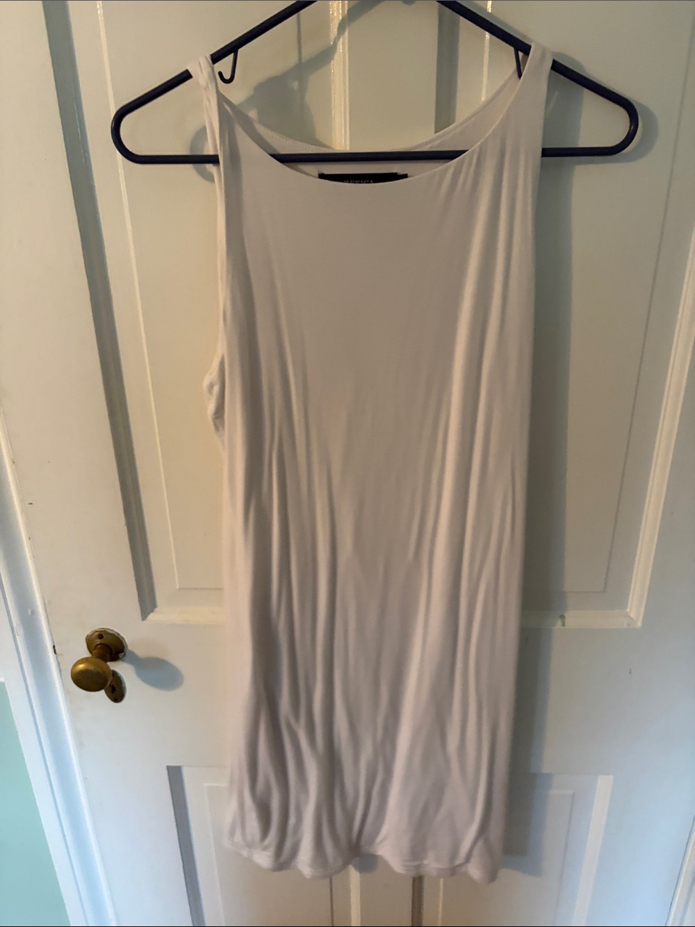 Sleeveless Midi Scoop-Neck Dress in Light Cream